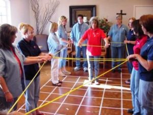 Forming a house with rope